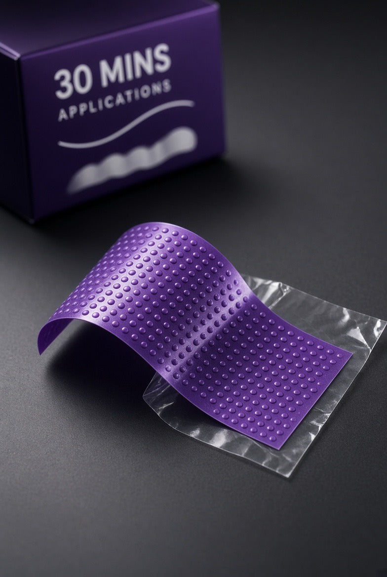 Close-up of the purple V34 gel strip texture